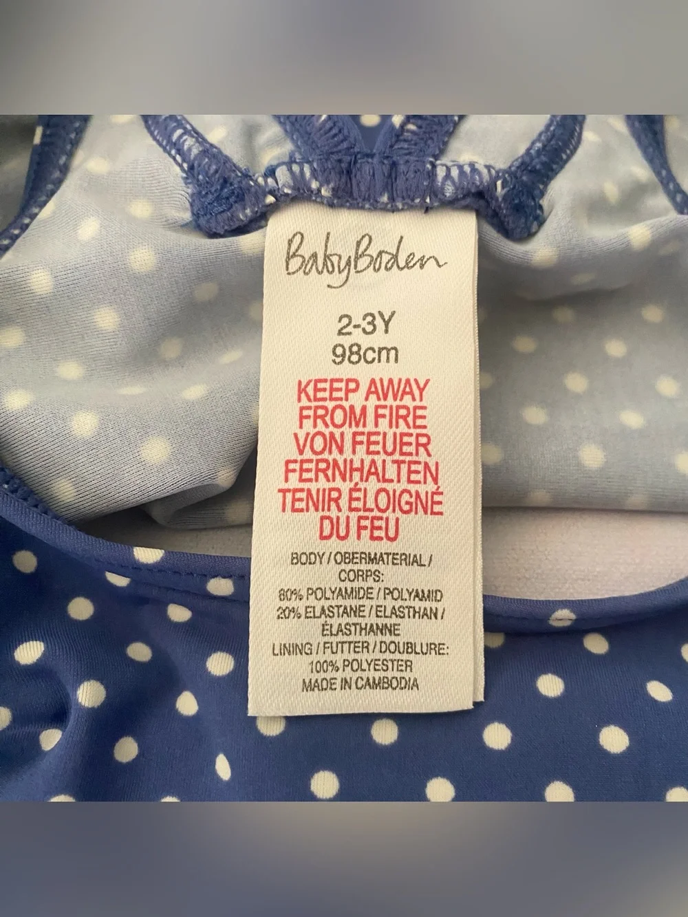 Baby Boden  Polka Dot One-Piece Swimsuit with Goose and Duckling Appliqué